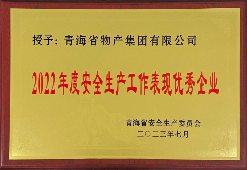 喜   报——集团荣获青海省2022年度安全生产工作表现优秀企业荣誉称号