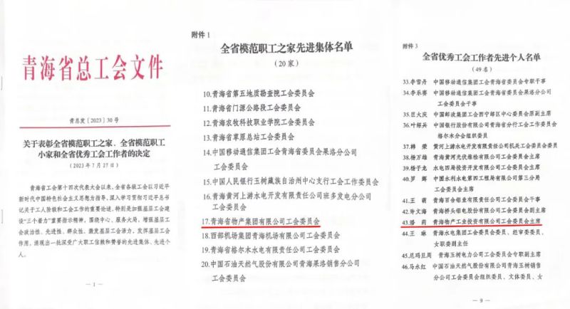 省物产集团荣获“全省模范职工之家”荣誉称号，物产工投公司潘莉荣获“全省优秀工会工作者”荣誉称号